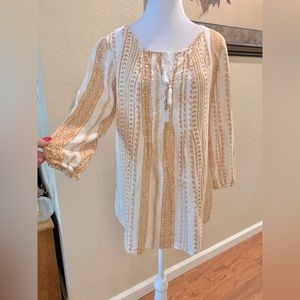 ☘️Sonoma tunic top gold and white size S